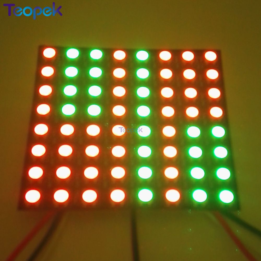 WS2812B Pixel Panel Screen 8x8 8x3216x16 LED Programmable Digital Flexible Individually Addressable RGB Full Color DC5V