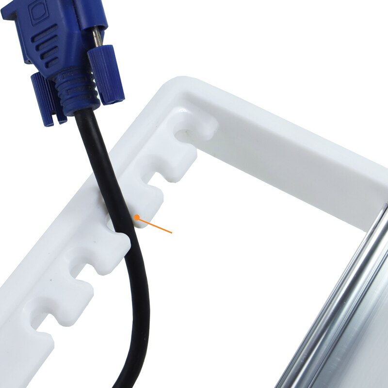 Rectangular Computer Desktop Line Hole Decorative Cover Aluminum Desk Outlet Wire Hole Cover Grommet Desk Cable Hole Cover