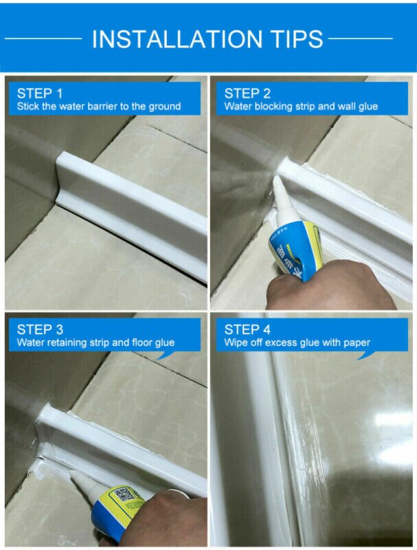 Inklapbare Waterkerende Strip Douche Drempel Dam Siliconen Douche Barrière