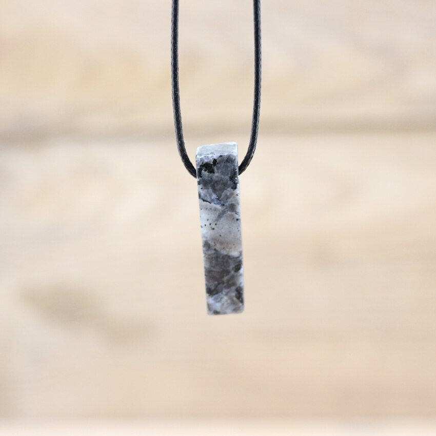 Collier de pendentifs en pierre brute Reiki pour femmes, bijoux naturels Gmes, quartz Rose, Citrines, œil de tigre, Agates, QC3013: Black Labradorite