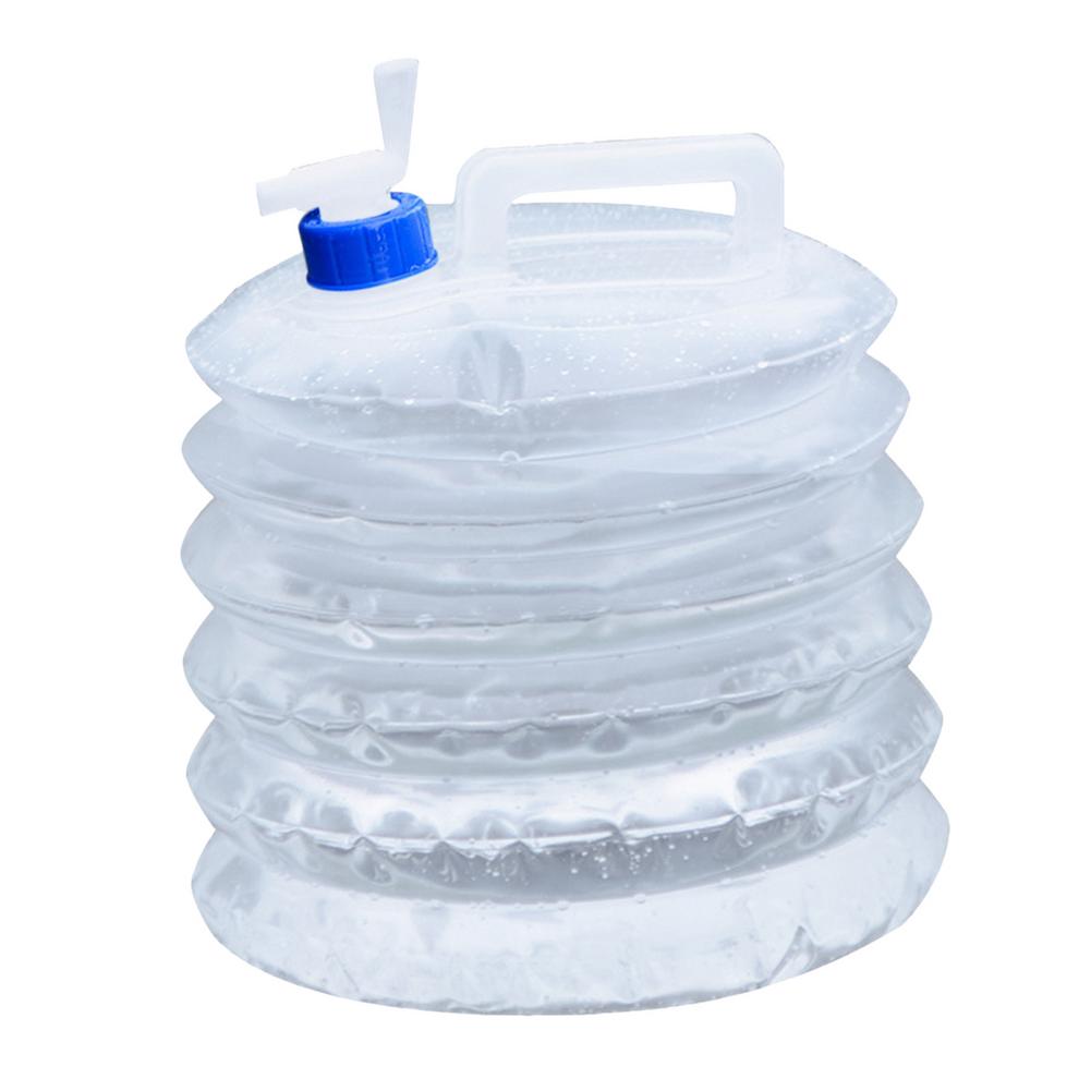 Contenedores de agua portátiles, cubo de agua plegable para acampar al aire libre, bolsa de almacenamiento de plástico, cubo de agua potable para acampar: Descolorido
