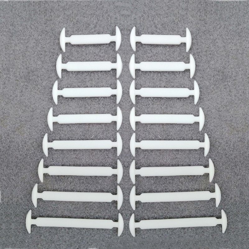 16 Teile/satz Silikon Elastische Schnürsenkel Spezielle Keine Krawatte Schnürsenkel SchnüSprosse freundlicher Erwachsene Turnschuhe Schnell Schuh Spitze: Weiß