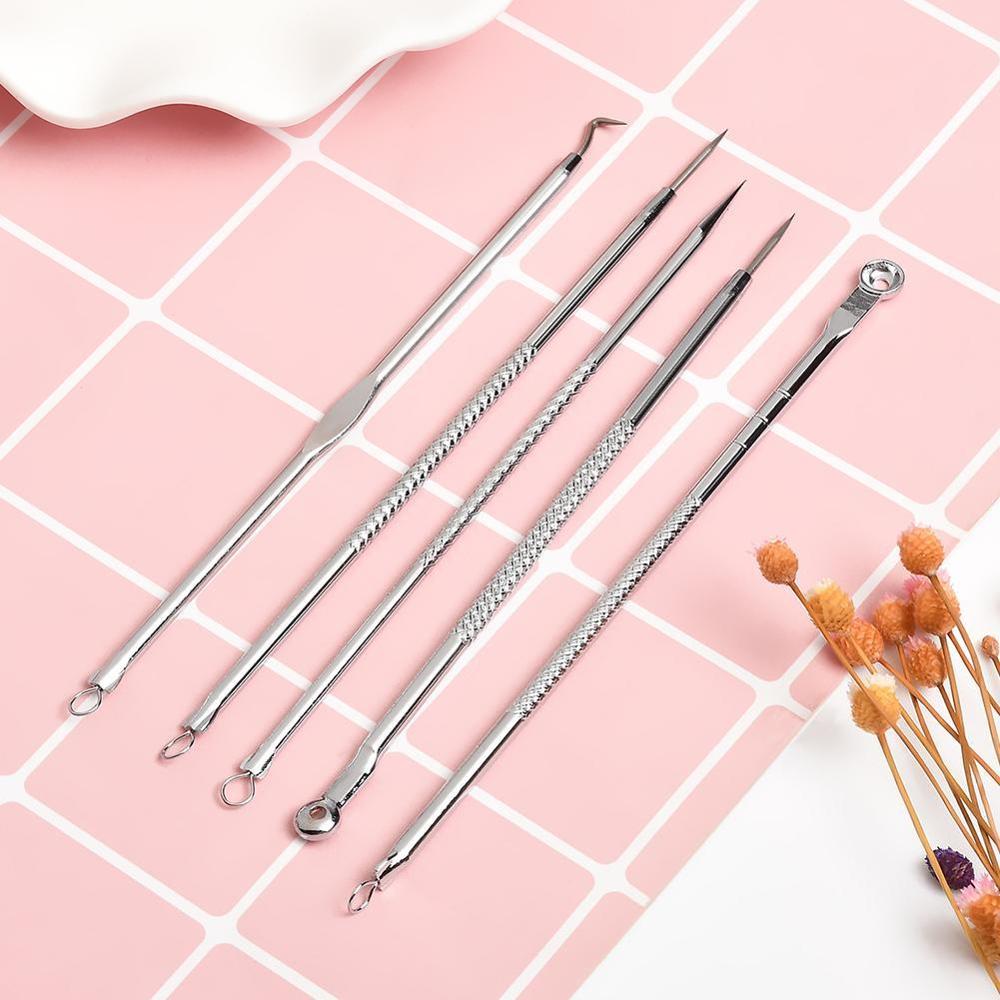 Set van 5 mee-eters, puistjes, comedonen en acne-extractornaalden ( p4 6 0 stuks)