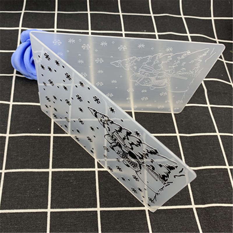 Christmas Embossing Folder DIY Card Papercraft Scrapbooking Decor Template Diary