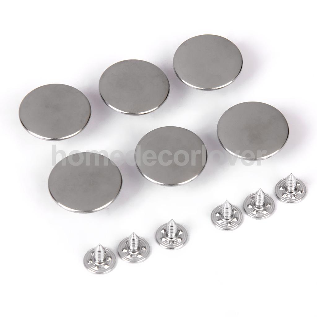 6 sets 20mm denim jeans knutselknopen, hamer erop, geen naaien, zilver, doe-het-zelf reparatie