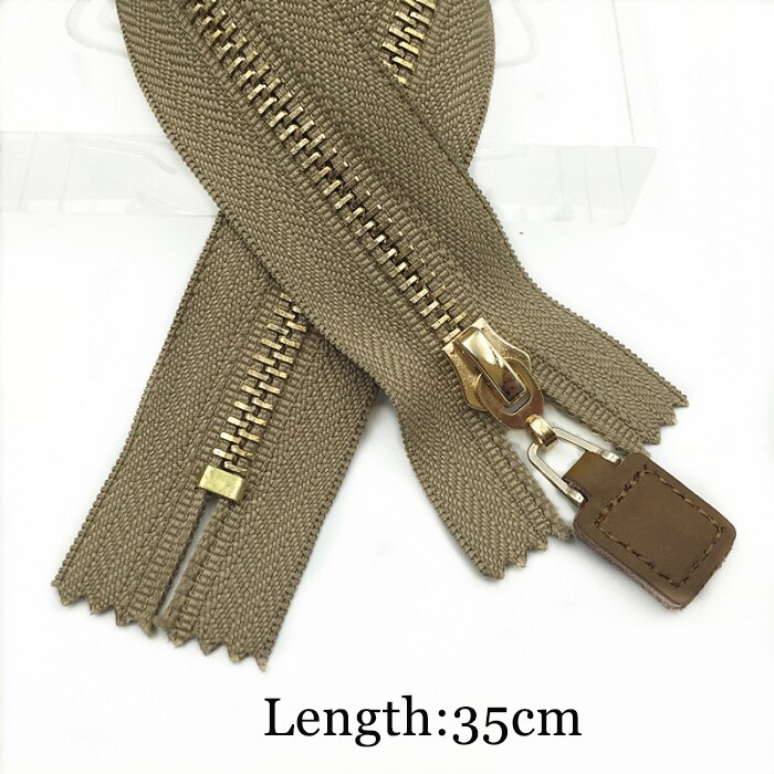 2 stk 18cm 20cm 35cm 5#  metal lynlås til taske bukser nederdele lukkede lynlåse til syning beklædningsgenstand jakke frakke lynlåse gør det selv håndværk værktøj: Khaki 35cm