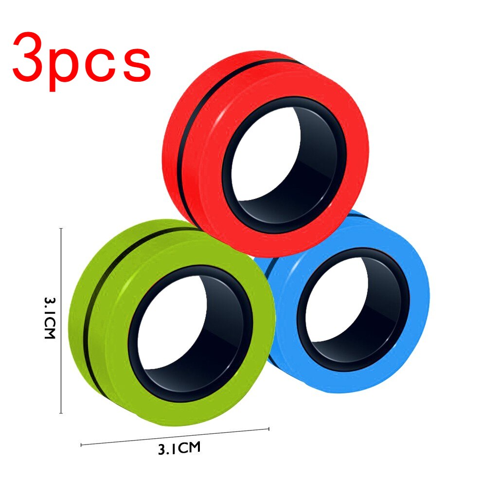 3 stücke Anti-Stress Finger Magnetische Ringe Kreative Magnetische Armband Ring Entpacken Spielzeug Magie Ring Requisiten Werkzeuge Dekompression spielzeug: E