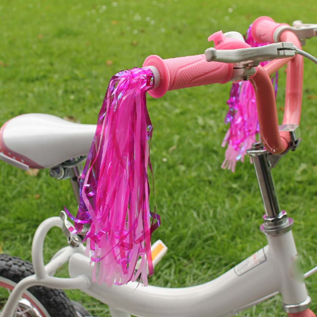 28cm børns cykelhåndtag streamers / cykelgreb gnistrer retro pom pom kvaster til børnecykel 5 farver