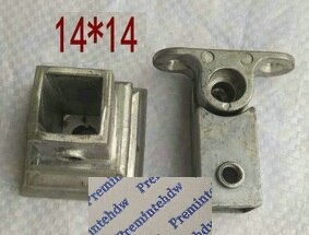4 st/lot oavslutade fyrkantiga runda aluminium golvstolpar fläns trapp ledstång balustrar justerbara brickfäste kopplingsbeslag: Kvadrat 14mm