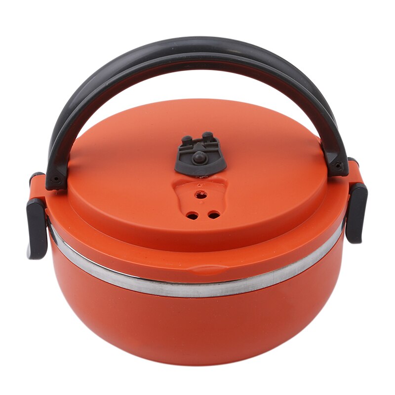 Portable Stainless Steel Thermal Lunch Box For Office Lunchbox Leakproof Thermos Lunch Box Food Container Camping Supplies: orange