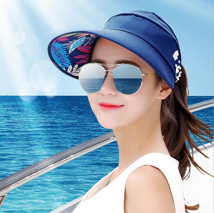 Chapeaux de soleil pour femmes, pare-soleil d'été, 1 pièce, pare-soleil avec grandes têtes, chapeau de plage à large bord, Protection Uv