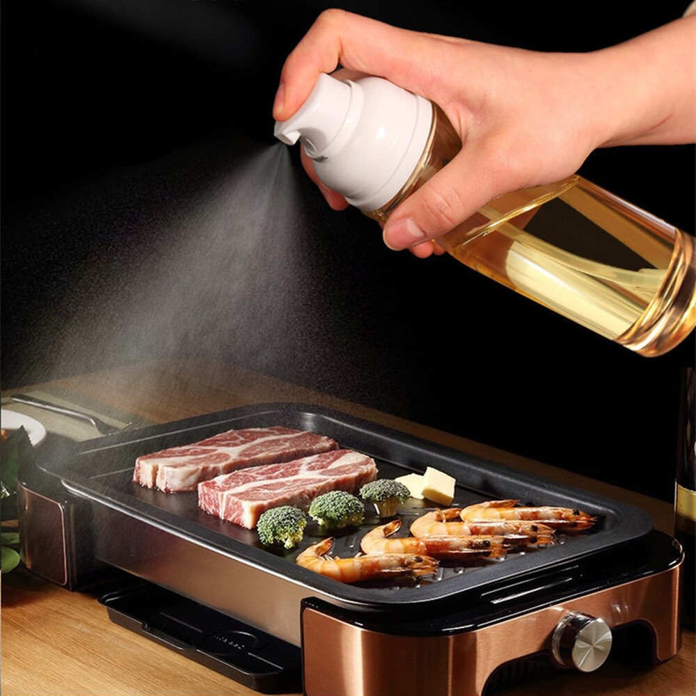 Kitchen Oil Spray Bottle Household Barbecue Edible Oil Spray Can Press Oil Spray Bottle Olive Oil Seasoning Bottle 200ml