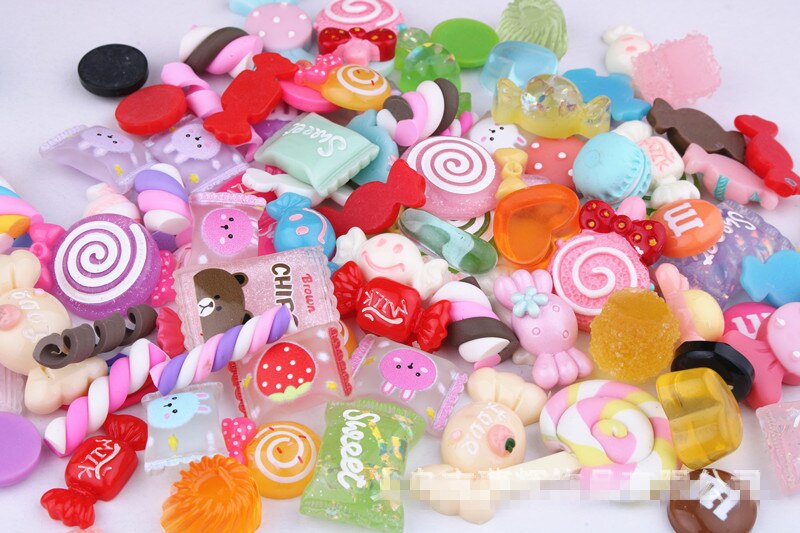 10 Stuks Resin Candy Charm Candy Mix Diy Telefoon Geval Decoratie Voor Clay Crystal Lijm Miniatuur Resin Cake Candy