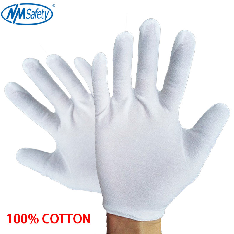NMSafety 12 pairs Wit Katoen Ceremoniële handschoenen voor mannelijke vrouwelijke Presenteren/Obers/Sieraden Handschoenen