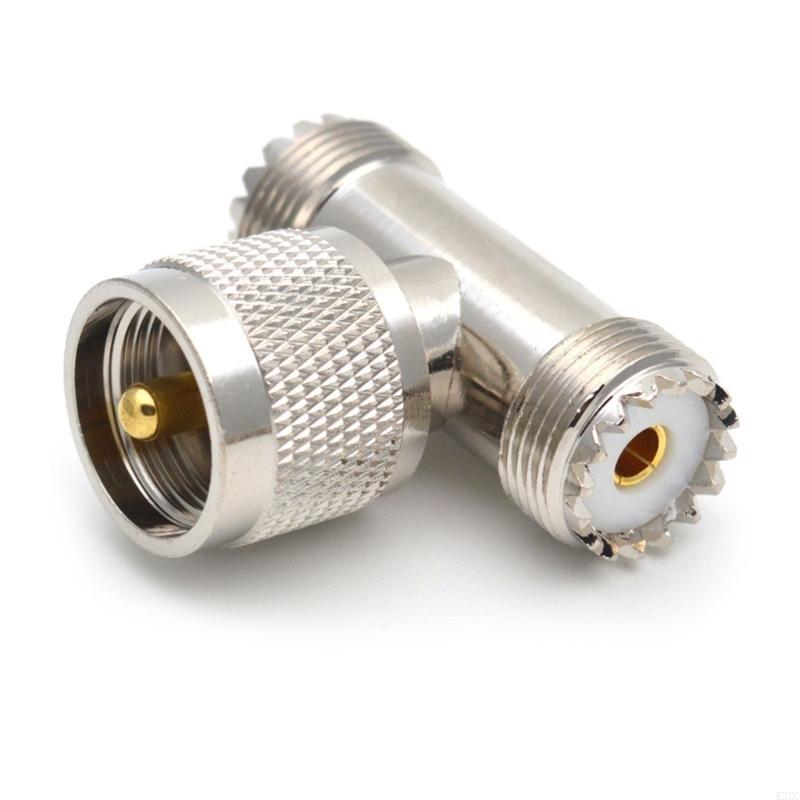 K32C RF coaxiale adapter connector mannelijk tot 2x vrouwelijke UHF PL-259 SO-239 m/f adapter