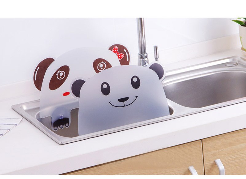 1PC mignon Panda ventouse tasse eau Splash eau imperméable déflecteur écran bassin lavabo support cuisine accessoires Gadgets outil
