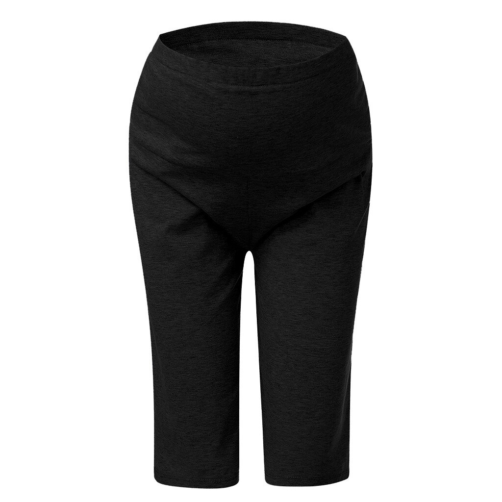 Maternity Pants For Pregnant Women Stretch Pregnancy Trouser Autumn Polyester Wide Straight Versatile Lounge Pants Y1023: BK / L