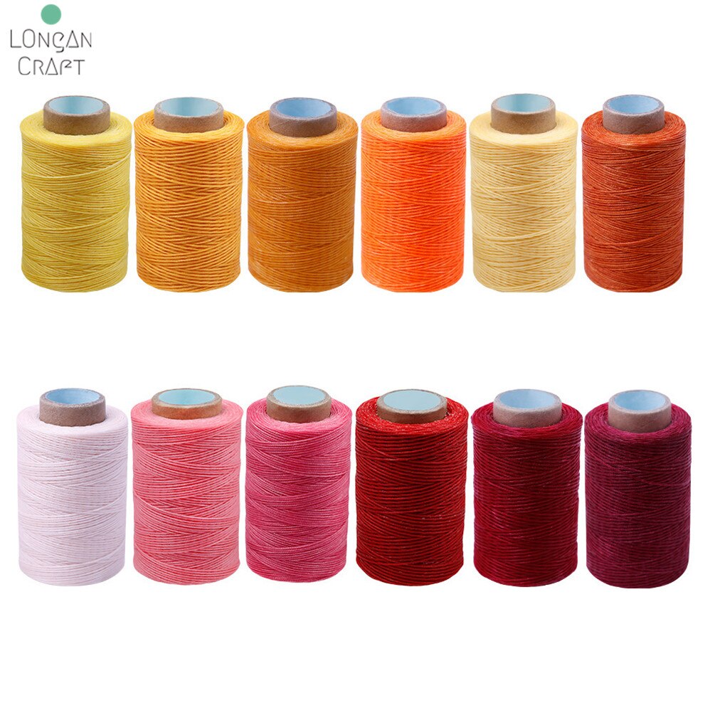 250M 150D Flat Waxed Sewing Line Waxed Thread Leather Waxed Cord For Leather Craft Hand Stitching Tool