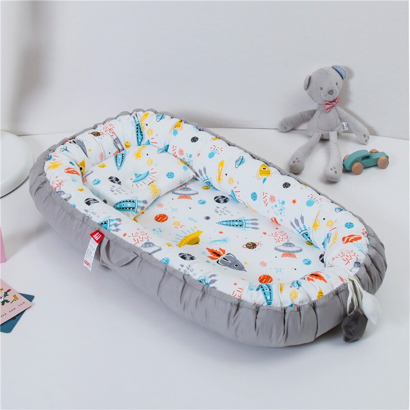 85 x 50cm bærbar babynest nyfødt krybbe vugge pude pude aftagelig seng spædbarn vugge cuna: B18