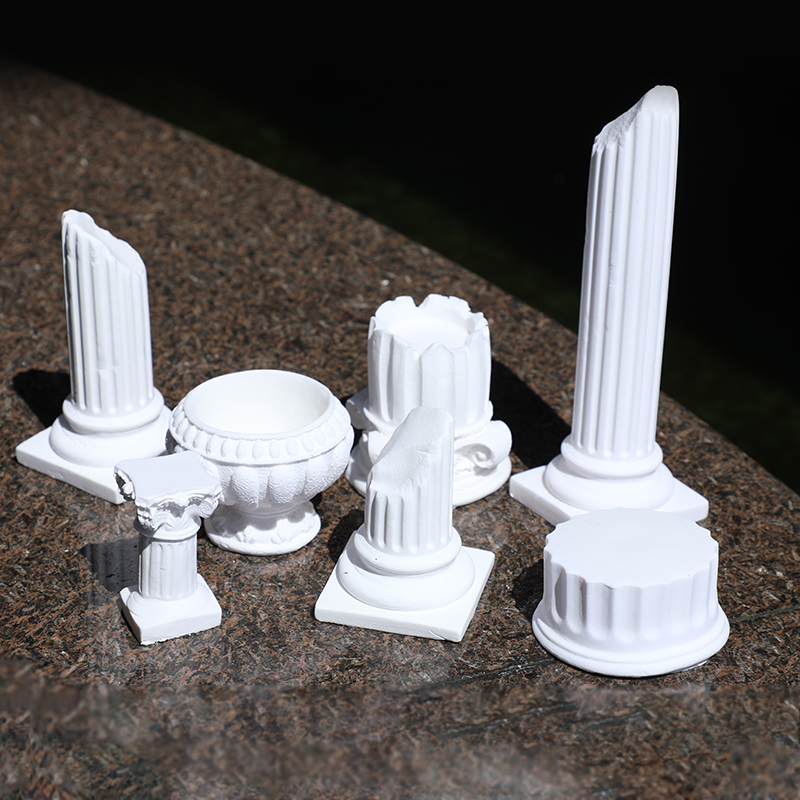 Pilar romano Doric, decoración nórdica de yeso, Mini candelabro de Pilar de yeso para el hogar, pintura de fotografía con sentido de atmósfera