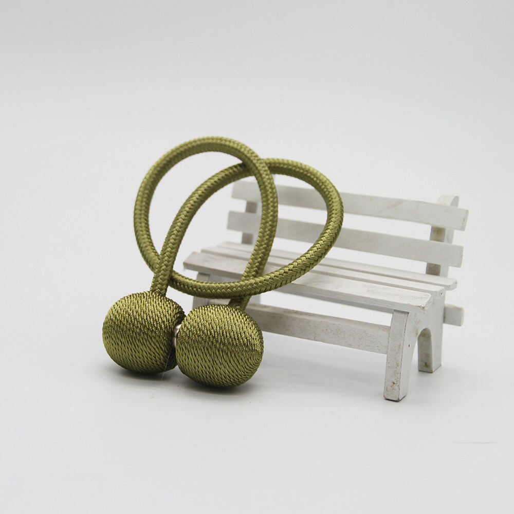 1Pc Magnetic Curtain Tieback Holder Hook Buckle Clip Curtain Tieback Polyester Decorative Home Accessorie Lanyard: Military green