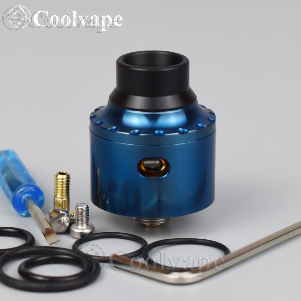 Coolvape Hellfire Maverick 22mm rda Single Coil rda mit bf pin airflow control 316ss Zerstäuber RDA vs la tropf rda: Blue