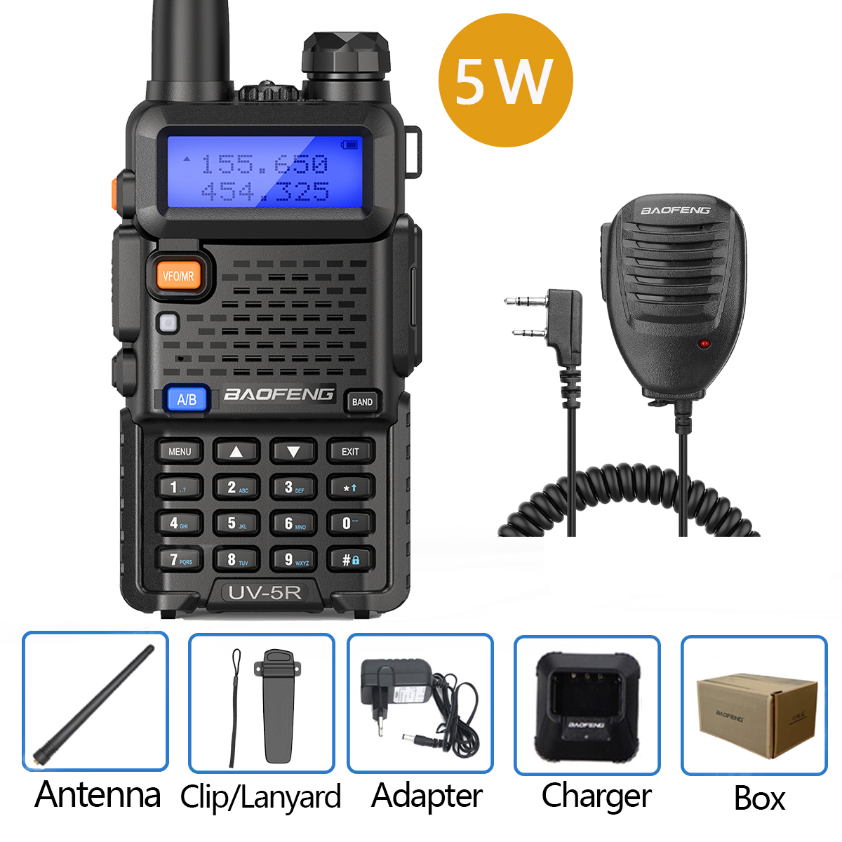 Baofeng Walkie Talkie UV 5R 5W 8W Dual Band Ham Two Way Radio Vhf Uhf FM Radio Handheld Transceiver Jagd 16KM