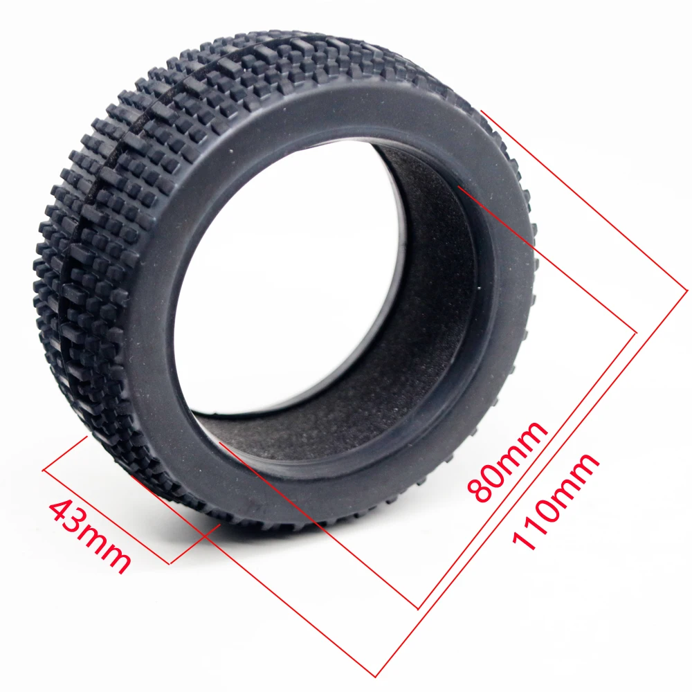 Pneus + Jantes RC 1/8 AIYAPLAY MKIUYVD 4 Pièces 114mm Hex 17mm Green - Pour Losi HPI Kyosho MP9