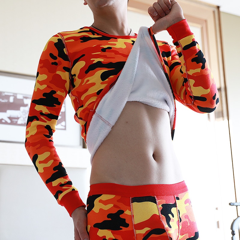 Camouflage suit Men's Thermal Underwear Winter Warm Long johns Winter Thermal Underwear Male Clothing Set