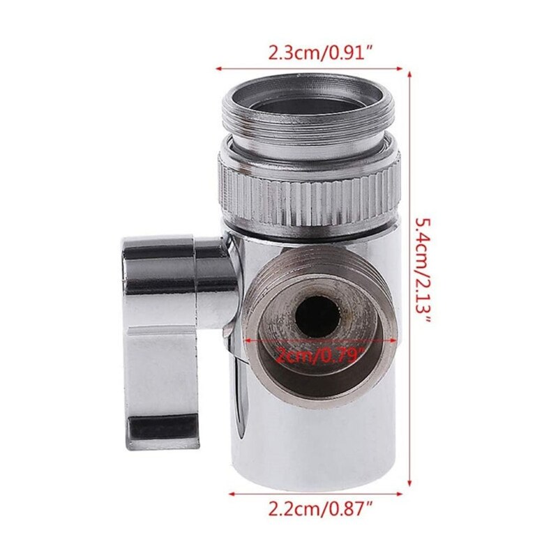 Brass Sink Valve Diverter Faucet Splitter Kitchen Bathroom Sink Faucet Replacement Part Faucet to Hose Adapter M22 X M24