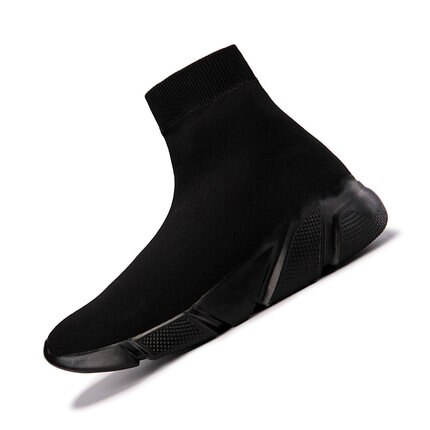 Sport & Unterhaltung High Top Atmungsaktive Fliegen Socke Stiefel Sport Männer Frauen Stretch Turnschuhe Flache Laufschuhe Sneaker: All Black / 5