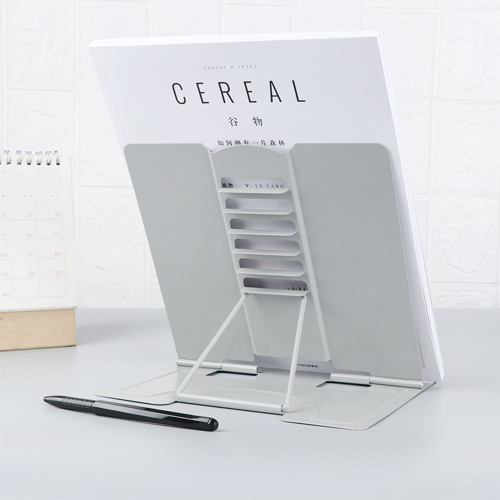 1PC Portable Metal Adjustable Reading Book Holder Foldable Document Shelf Bookstand Display Stand Office School Supply