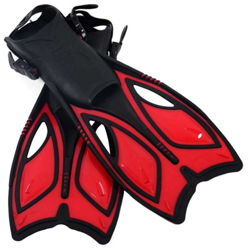 Elos-Snorkel Vinnen Duiken Vinnen Met Verstelbare Open Hak Scuba Flippers Travel Size Zwemmen Vinnen Voor Volwassenen: Red / M
