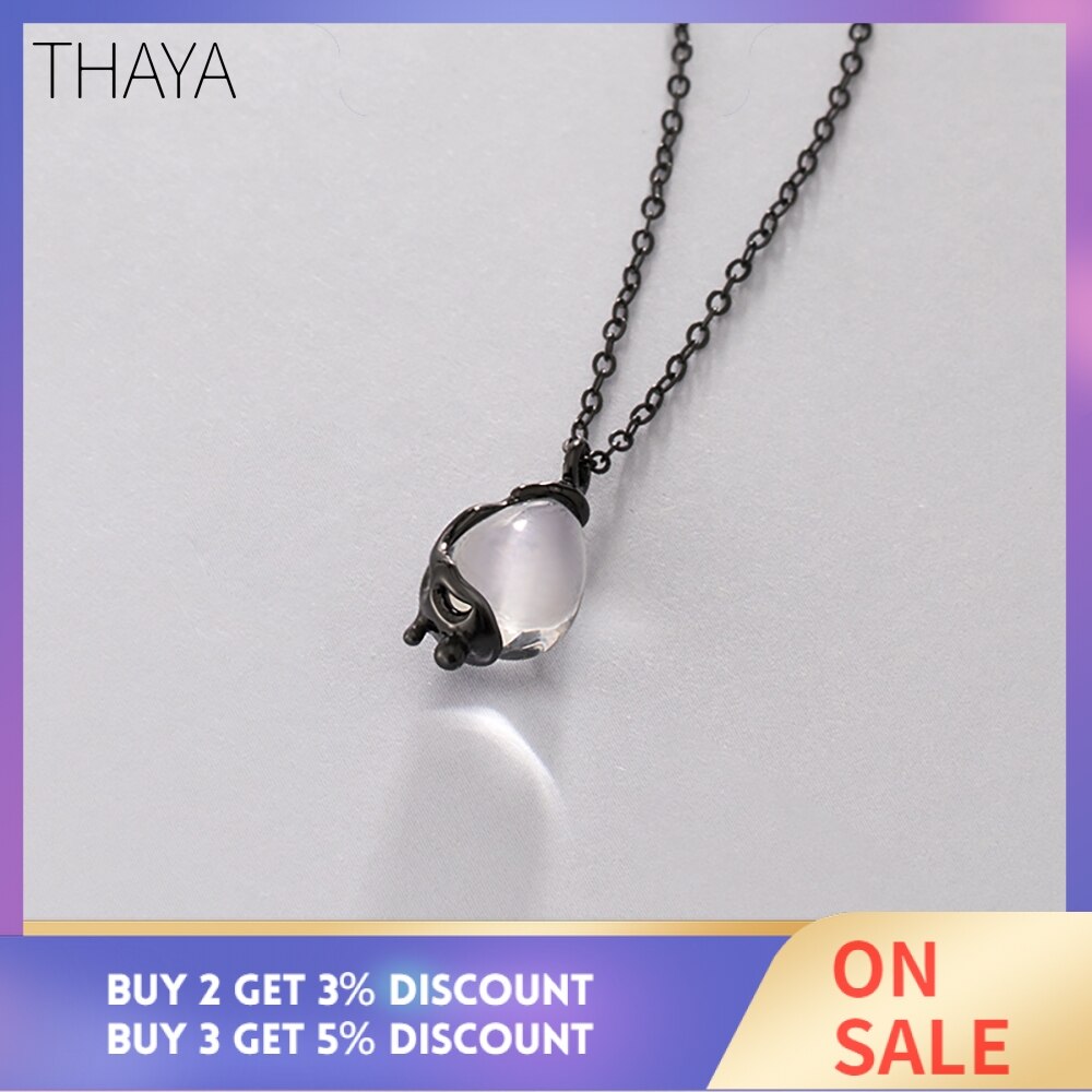 Thaya 40cm non più dolore collana fatta a mano in cristallo bianco scala in argento sterling 925 collana leggera per regalo gioielli donna ragazza