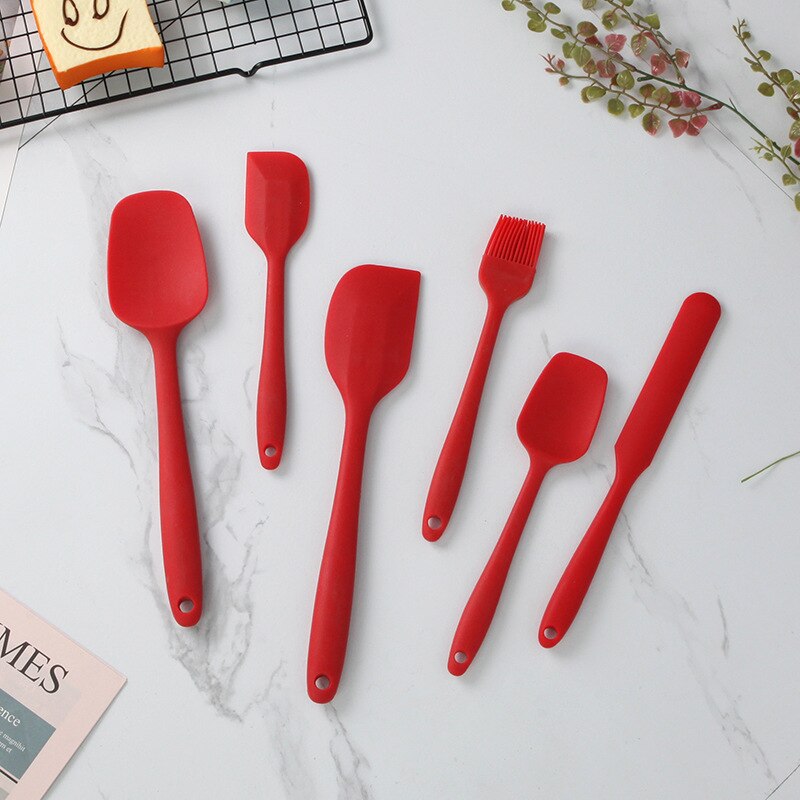 6 Stks/set Siliconen Keukengerei Koken Lepel Spatel Set Rijst Lepel Koken Tools Keuken Accessoires: 2 / a set