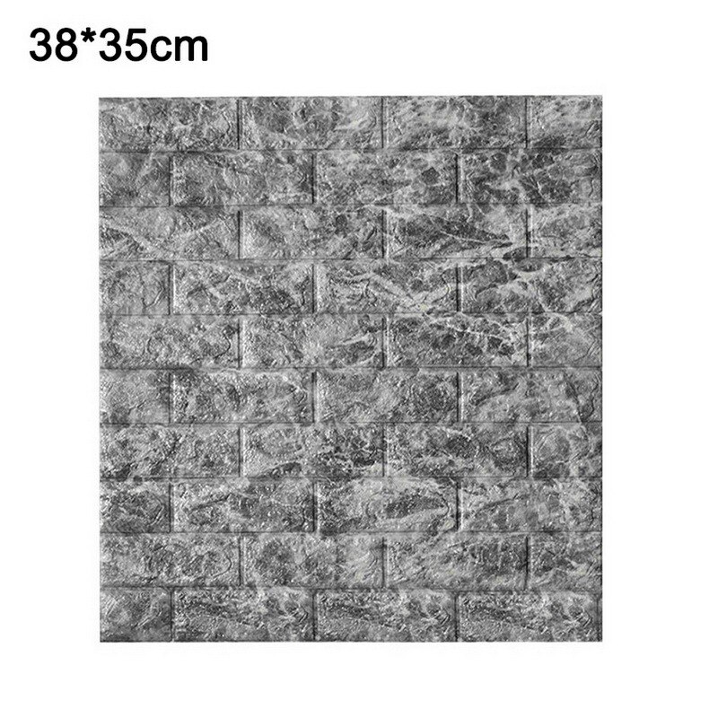 1pcs 3D Brick Wallpaper Waterproof Waterproof Contact Paper Doors For Living Room Bedroom Background Foam Wall Decoration: Marble black