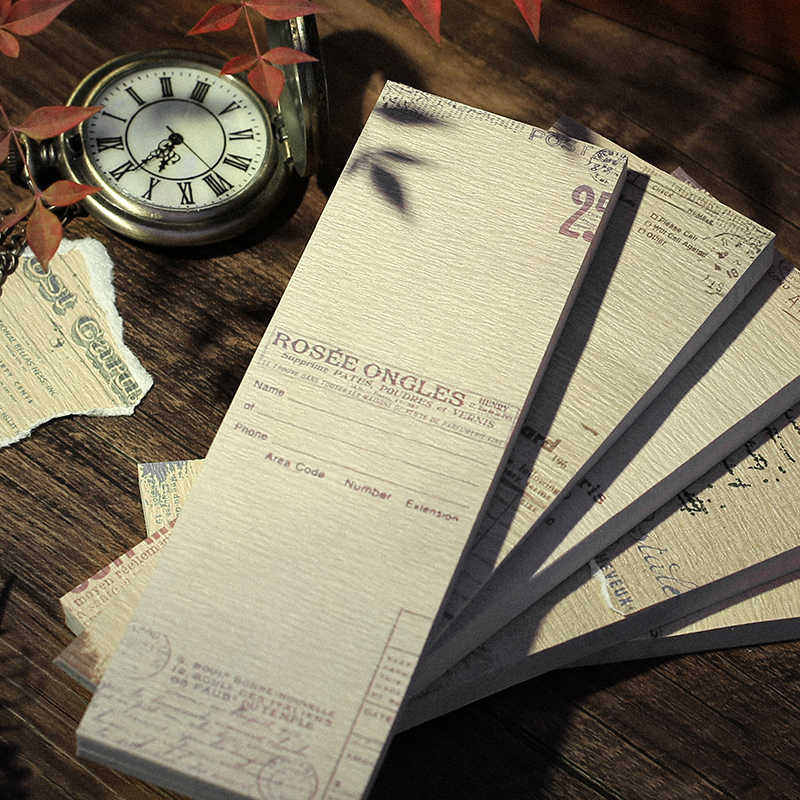 50Sheets/pack Vintage Brown Memo Pad Stickers Decal Sticky Notes Scrapbooking Diy Kawaii Notepad Diary 803