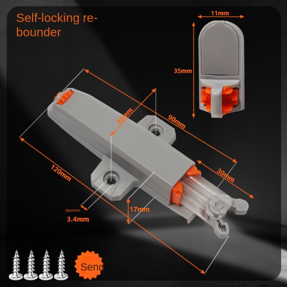 5 Pack Rebound Self Locking Device,Push to Open Cabinet Catches,Adjustable Kitchen Buckel Locks,Cabinet Push Latches
