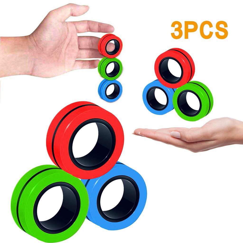 Anti-stress Magnetic Rings Magnetic Bracelet Ring Unzip Toy Magic Ring Props Tools Decompression Toys Magnetic Bracelet Ring