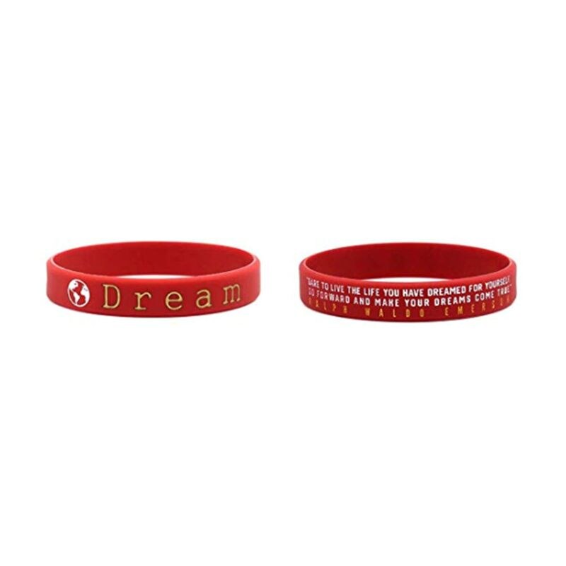 Braccialetti motivazionali in gomma siliconica bracciale ispiratore sogno coraggio N0lui: Dream