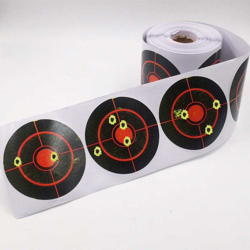 250/100 rolle Schießen Ziel Aufkleber 7,5 cm Lange Anhaltende dauerhaft Schießen Zubehör Bullseye Spritzwasser Ziel Reaktiven Aufkleber