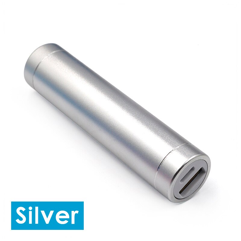 Draagbare Power Bank Doos 18650 Li-Ion Batterij Oplader Blank Shell Voor Mobiele Telefoon Tablet Elektronica Externe Usb Power Bank Case: Silver