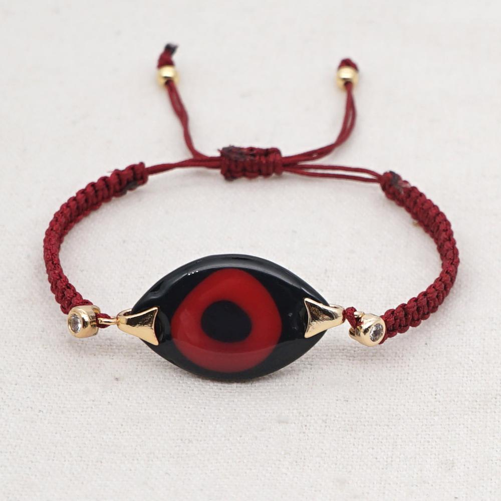 Go2 boho ins turkse boze oog armband voor vrouwen sieraden gevlochten vriendschapsarmbanden geweven pulseras sieraden: B-b190055l