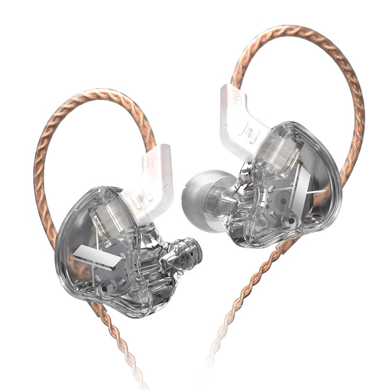 Słuchawki KZ EDX 1 Dynamiczne słuchawki douszne HIFI Bass Słuchawki douszne Sportowy zestaw słuchawkowy z redukcją szumów: Ciemnoszary