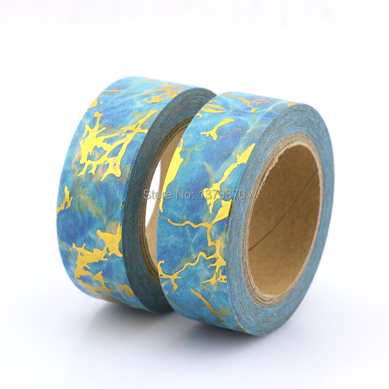15mm*10M Blue Foil Washi Tape Starlight lightning- Paper Adhesive Tape Golden Sticky Paper Tape Masking Tape