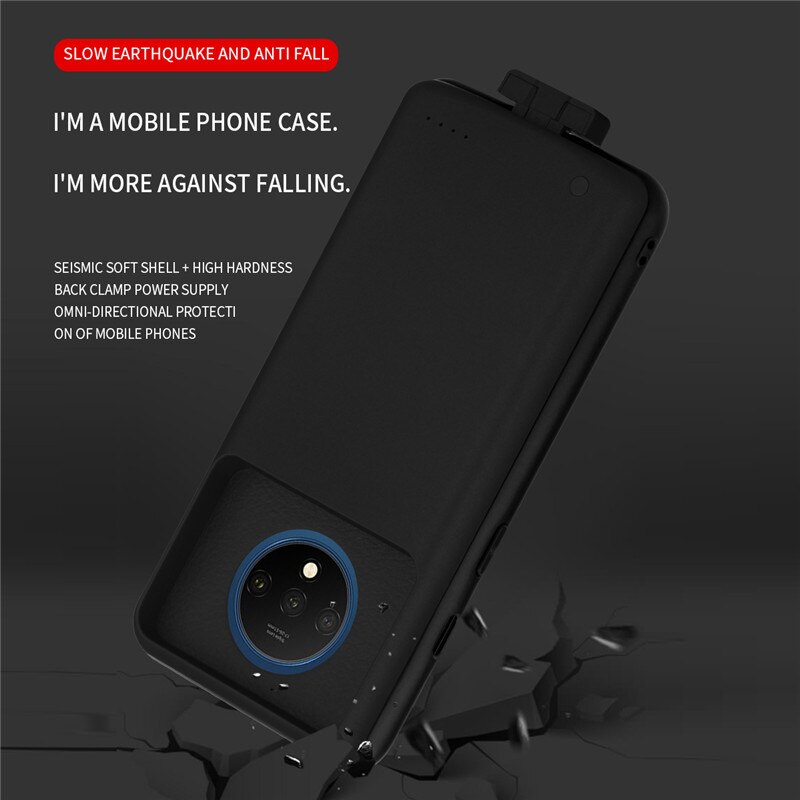 1 + 7T Schlank stoßfest Batterie Ladegerät fallen Für Oneplus 7T 1 + 7t erweitert Energie Bank fallen Zurück Clip batterie Abdeckung 5000mAh