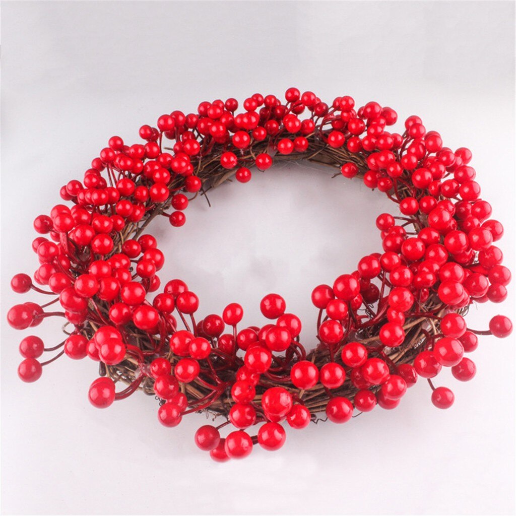 30/35/40cm Red Berries Christmas Door Hanging Decoration Wreath Wreath Hanging Artificial Thanksgiving Fall Wreath Decoration