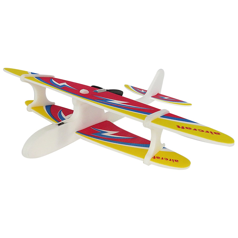 Flytec bricolage Biplane planeur mousse alimenté avion volant électrique condensateur USB chargeur main planeur EPP jouets pour enfants