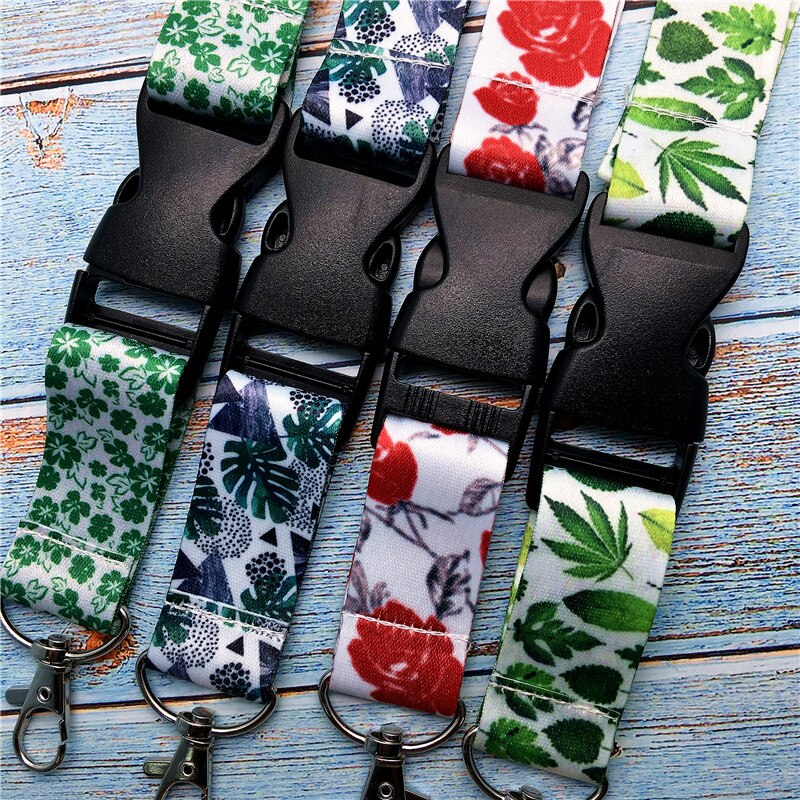 Small Fresh Leaves Neck Strap Lanyards for Key Neck Strap For Card Badge Gym Key Chain Lanyard Key Holder DIY Hang Rope Keychain