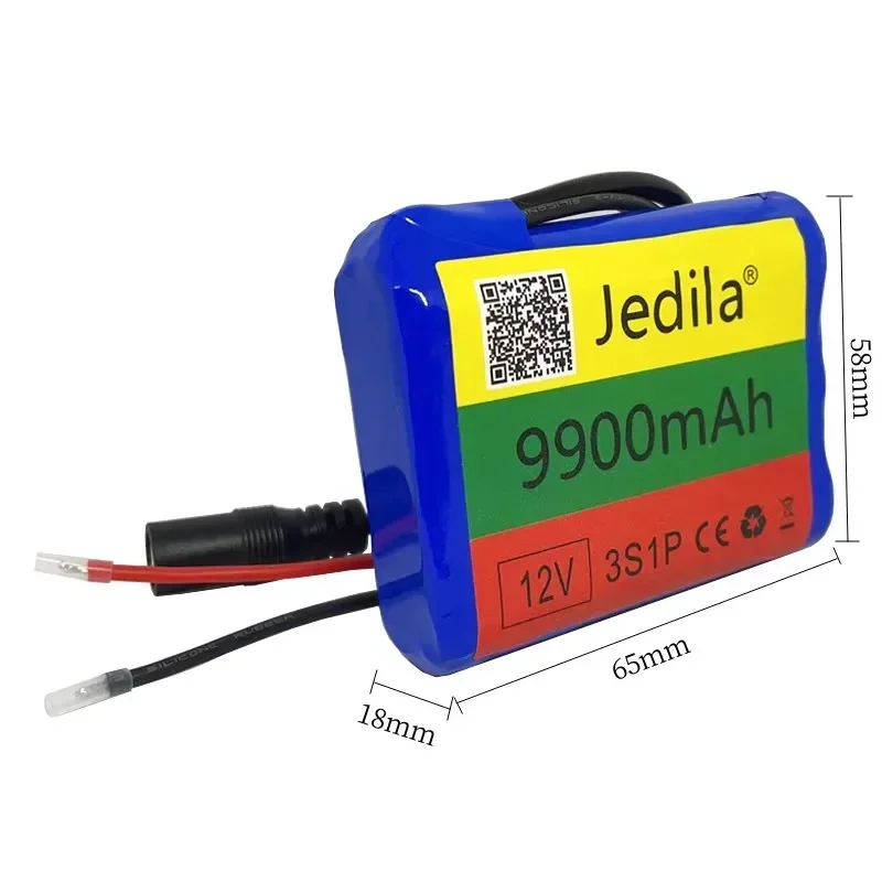 100 % neue 12 V 9900 mAh 3S1P Lithium-Batterie 18650 Lithium-Akku-Schutzplatine wiederaufladbar. 1A Ladegerät